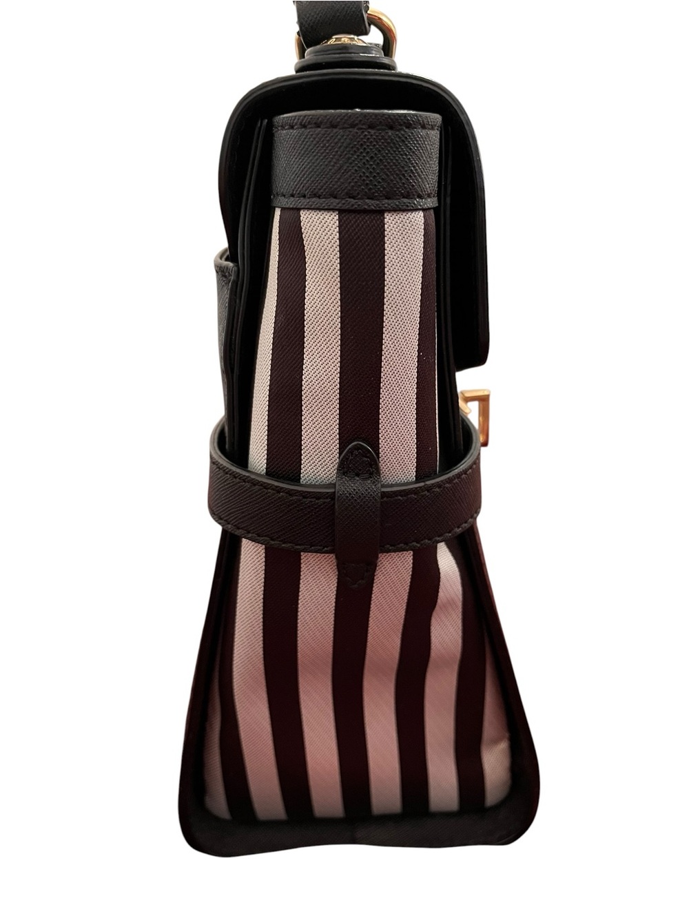 Henri Bendel Miss Bendel Top Handle Satchel Brown/White Striped NWT - Picture 10 of 14